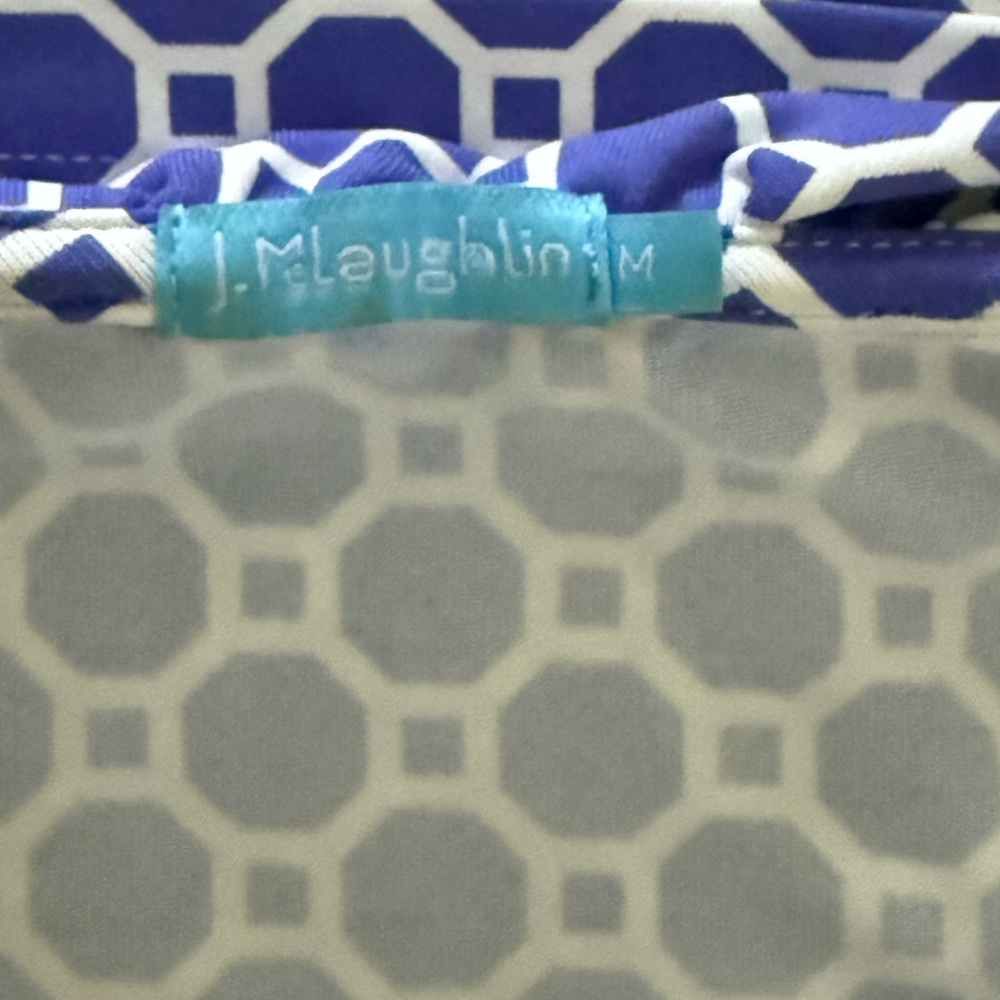 J. Mclaughlin Blue Geometric Patterned Women's To… - image 4